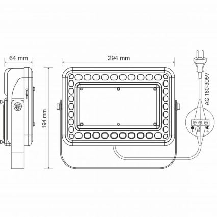 LED Buitenschijnwerper PROFI LED/100W/180-305V IP65