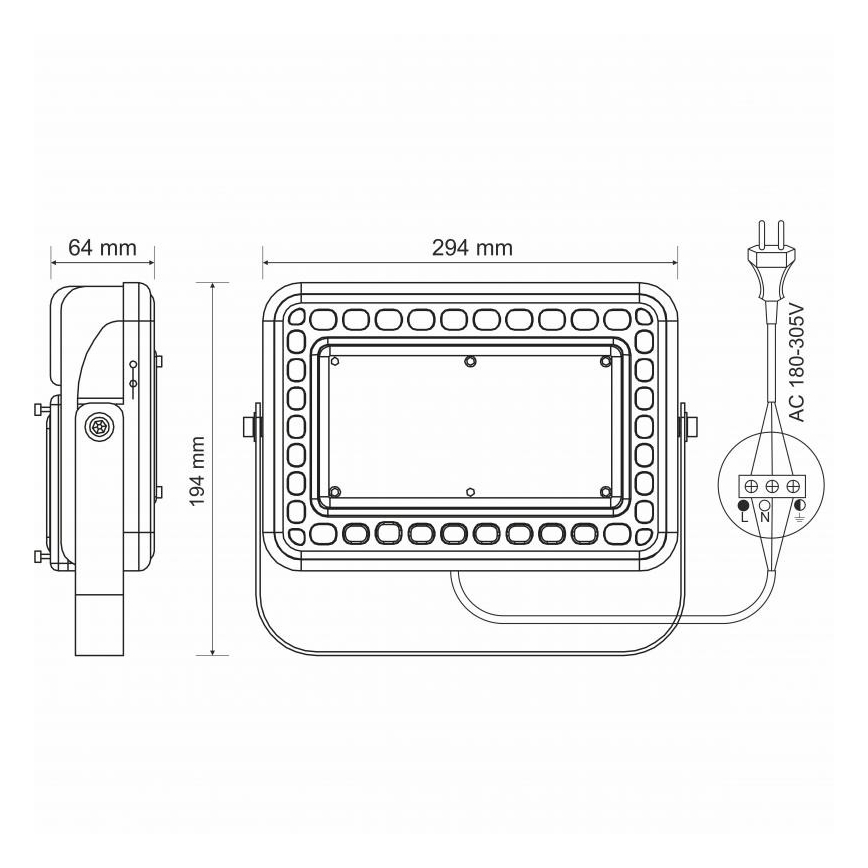 LED Buitenschijnwerper PROFI LED/100W/180-305V IP65