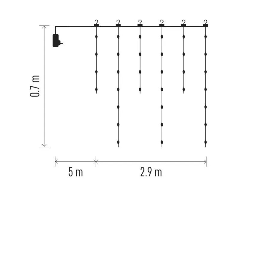 LED buitenslinger 100xLED/8 functies 7,9x0,7m IP44 warm wit