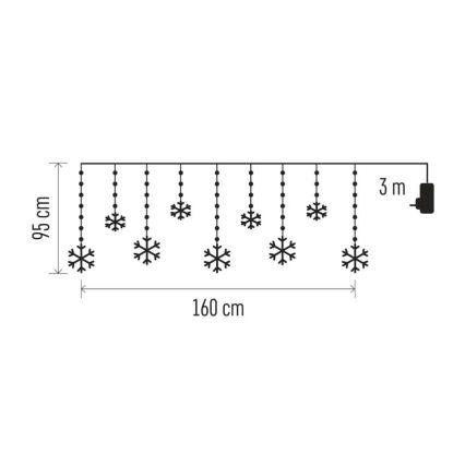 LED buitenslinger 131xLED/1,6 m IP44 koud wit
