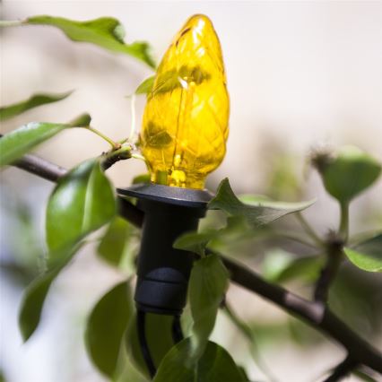 LED buitenslingerverlichting CONE FILAMENT 20xE10 19m kleurig/warm wit IP44, Gemaakt in de EU