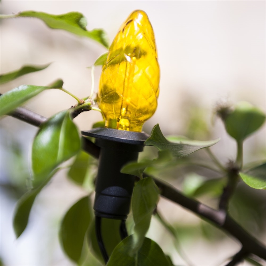 LED buitenslingerverlichting CONE FILAMENT 20xE10 19m kleurig/warm wit IP44, Gemaakt in de EU