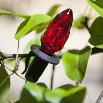 LED buitenslingerverlichting CONE FILAMENT 20xE10 19m kleurig/warm wit IP44, Gemaakt in de EU