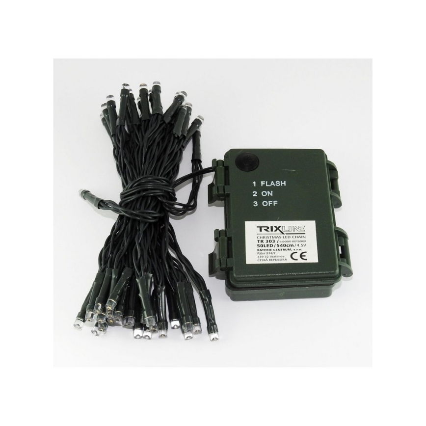 LED buitensnoer 100xLED/2 functies/3xAA 10,8m IP44 warm wit