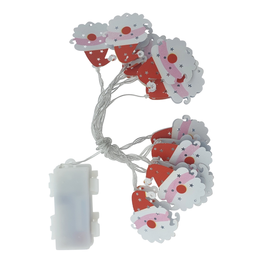 LED-buitensnoer 10×LED/2×AA 1,65 m IP44 warm wit Santa