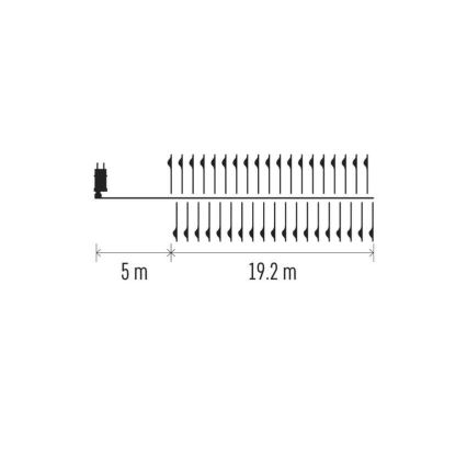LED buitensnoer 1920xLED/8 functies 19,2m IP44 meerkleurig