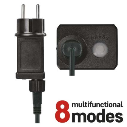 LED buitensnoer 200xLED/8 standen 8,6 m IP44 warm wit