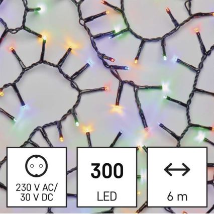 LED buitensnoer 300xLED/11m IP44 meerkleurig