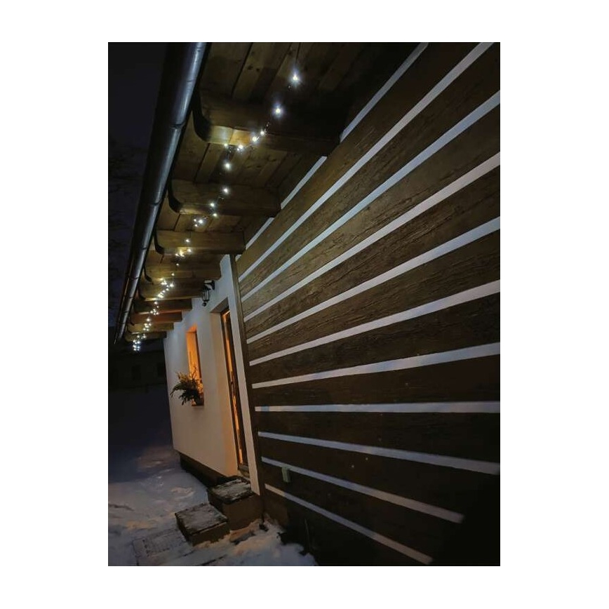 LED buitensnoer 40xLED/9m IP44 koud wit