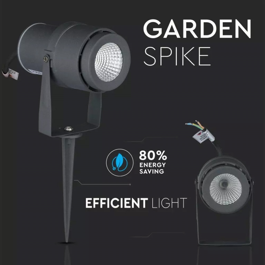 LED Buitenverlichting LED/12W/100-240V IP65 grijs - groen licht