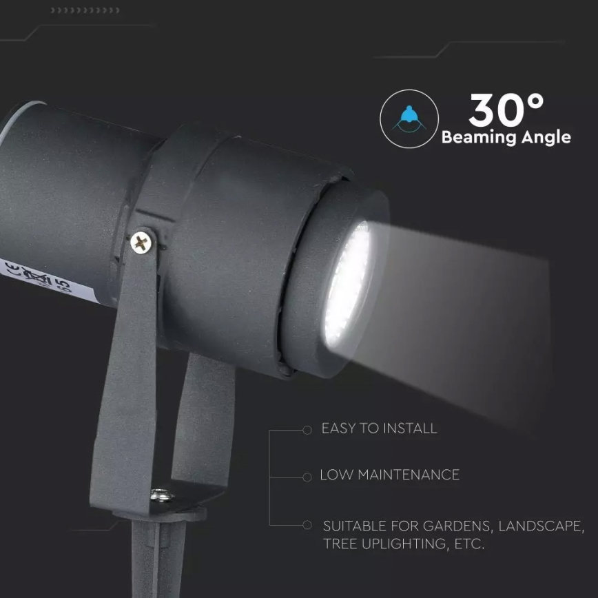 LED Buitenverlichting LED/12W/100-240V IP65 grijs - groen licht