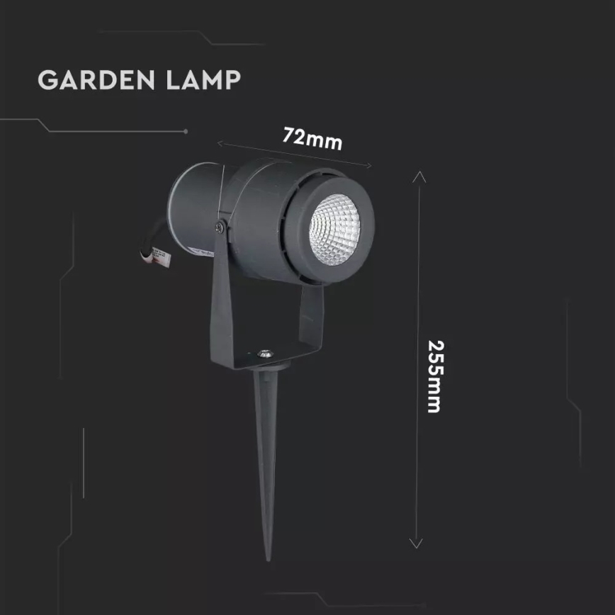 LED Buitenverlichting LED/12W/100-240V IP65 grijs - groen licht
