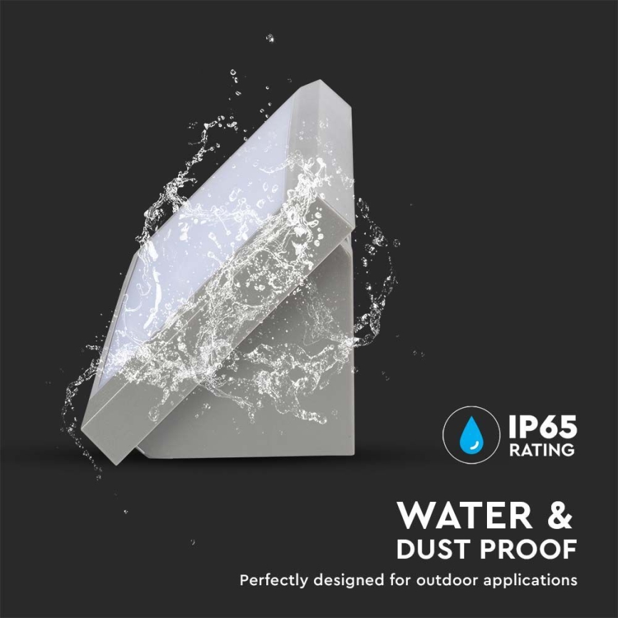 LED Buitenwandlamp LED/12W/230V 4000K IP65 grijs