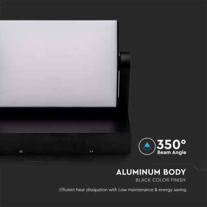 LED Buitenwandlamp LED/17W/230V 3000K IP65 zwart