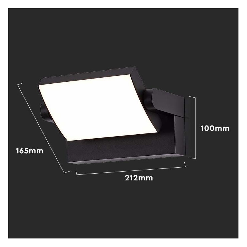 LED Buitenwandlamp LED/17W/230V 3000K IP65 zwart