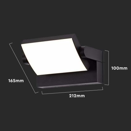 LED Buitenwandlamp LED/17W/230V 4000K IP65 zwart