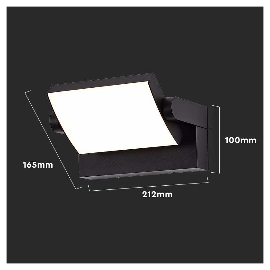 LED Buitenwandlamp LED/17W/230V 4000K IP65 zwart