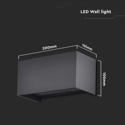 LED-buitenwandlamp 24 W / 230 V / 3000 K, IP65, zwart