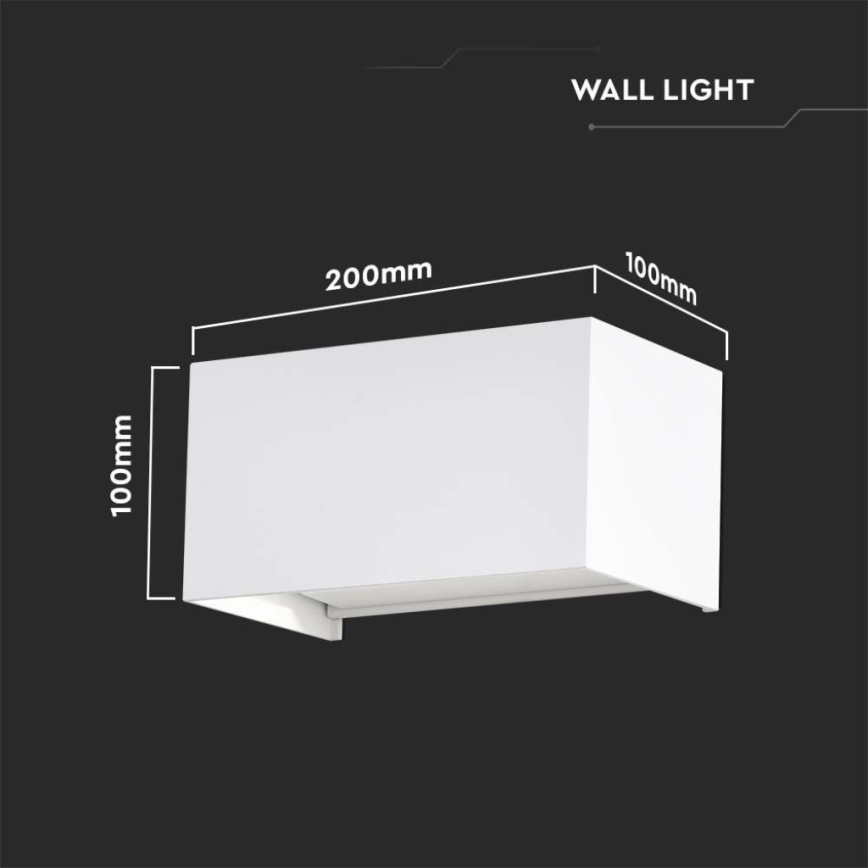 LED buitenwandlamp 24W/230V 4000K IP65 wit