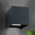 LED Buitenwandlamp CUBE 2xLED/3W/230V IP54 antraciet