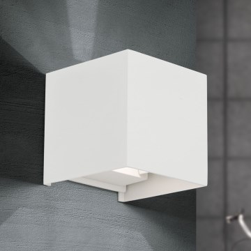 LED Buitenwandlamp CUBE 2xLED/3W/230V IP54 wit