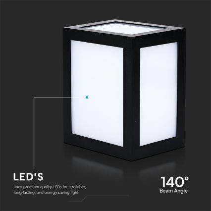 LED buitenwandlamp LED/12W/230V 6400K IP65 zwart