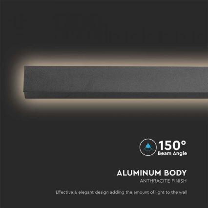 LED buitenwandlamp LED/16W/230V 4000K IP65 101 cm zwart