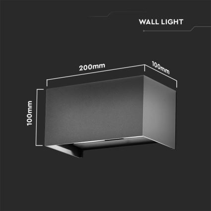 LED buitenwandlamp LED/24W/230V 3000K IP65 antraciet