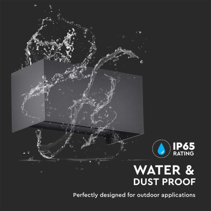 LED buitenwandlamp LED/24W/230V 4000K IP65 zwart