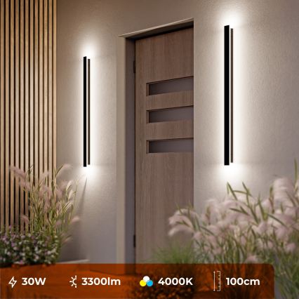 LED buitenwandlamp LED/30W/230V 100 cm IP65 zwart