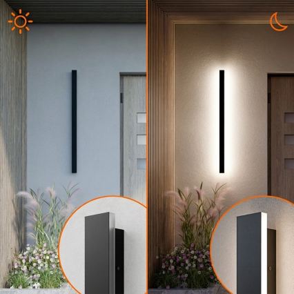 LED buitenwandlamp LED/30W/230V 100 cm IP65 zwart