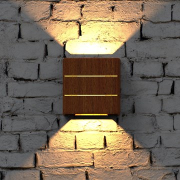 LED buitenwandlamp LUXLINE 6W/230V 3000K IP54 walnoot