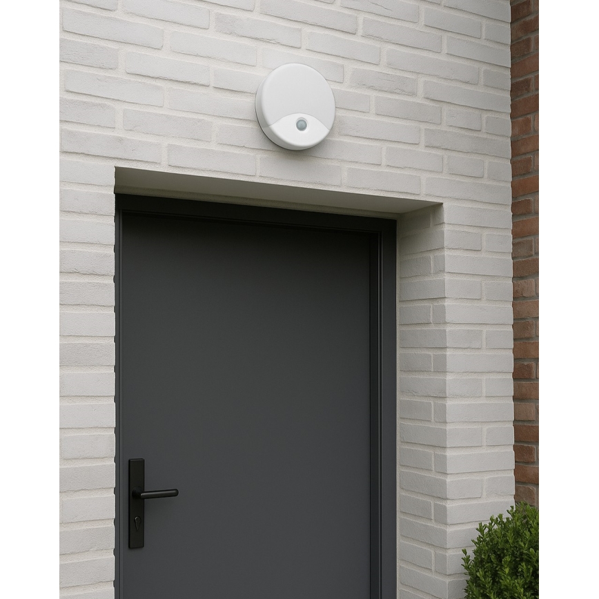 LED buitenwandlamp met bewegingssensor, 18W, 230V, IP44, wit