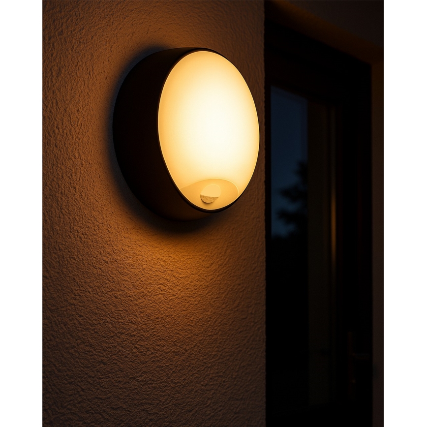 Dimbare LED-buitenwandlamp met bewegingssensor LED/15/18/20W/230V 3000K/4000K/6500K IP65 zwart/wit