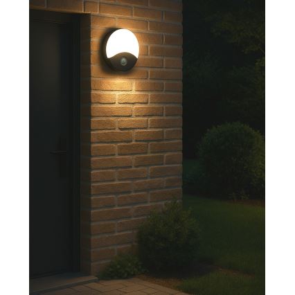 LED buitenwandlamp met bewegingssensor LED/18W/230V IP44 antraciet