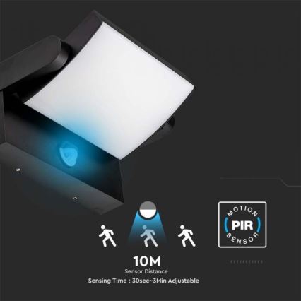 LED Buitenwandlamp met sensor LED/17W/230V 3000K IP65 zwart