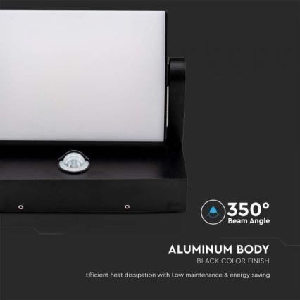 LED Buitenwandlamp met sensor LED/17W/230V 3000K IP65 zwart