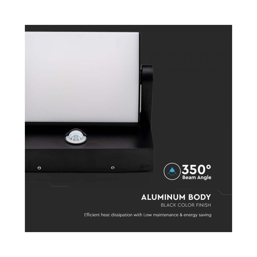 LED Buitenwandlamp met sensor LED/17W/230V 3000K IP65 zwart