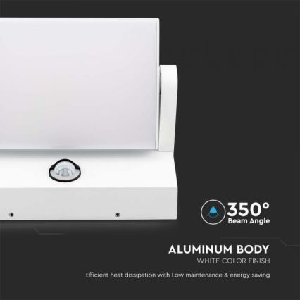 LED buitenwandlamp met sensor LED/17W/230V 4000K IP65 wit