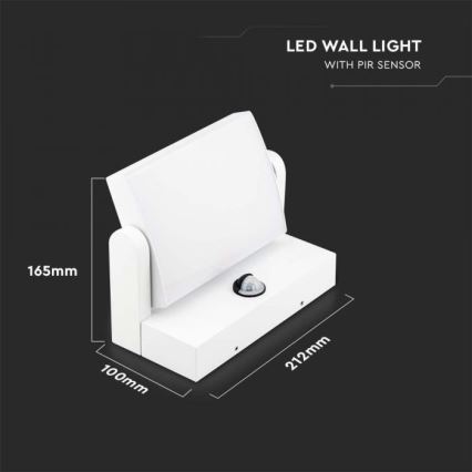 LED buitenwandlamp met sensor LED/17W/230V 4000K IP65 wit