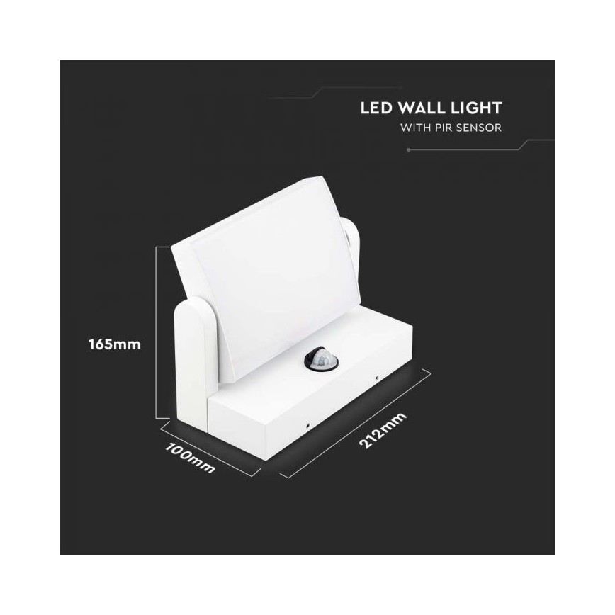 LED buitenwandlamp met sensor LED/17W/230V 4000K IP65 wit