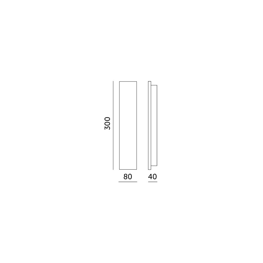 LED buitenwandlamp MIRANA LED/8W/230V 4000K IP44 30 cm zwart