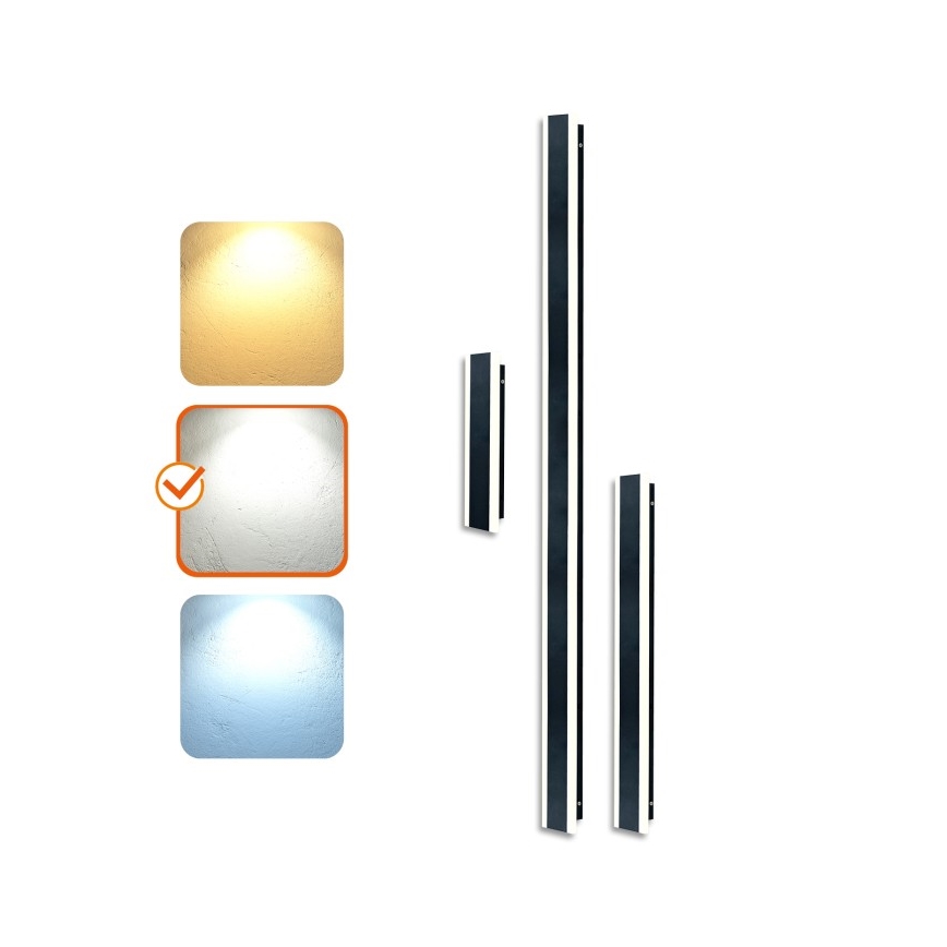 LED buitenwandlamp MIRANA S LED/25W/230V 4000K IP44 120 cm zwart