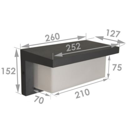 LED buitenwandlamp NEELY LED/12W/230V IP54 zwart