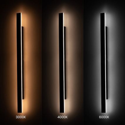 LED buitenwandlamp WOW LED/20W/230V 3000/4000/6000K 120 cm IP54 zwart