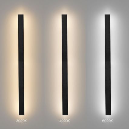 LED buitenwandlamp WOW LED/20W/230V 3000/4000/6000K 120 cm IP54 zwart