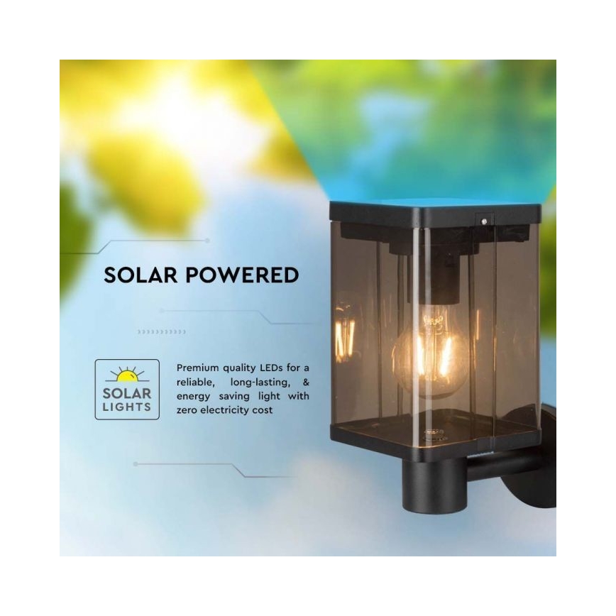 LED Buitenzonnewandlamp met sensor LED/2,5W/3,7V 3000K IP54 2000 mAh