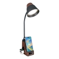 LED+CCT dimbare tafellamp met draadloos QI-opladen IDEAL LED/8W/230V 2700/4000/5000K bruin
