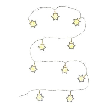 LED decoratief lichtsnoer 10xLED/2xAA 1,8m warm wit