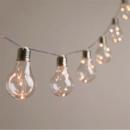 LED-decoratieve slinger SMOLDER 2,1 m 10xLED/2xAA